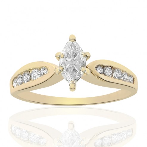 1.00 Carat Diamond Engagement Ring 14k Yellow Gold