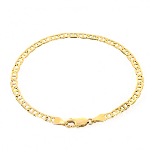 6.9mm 14K Yellow Gold Marine Curb Gucci Link Chain Bracelet Italy