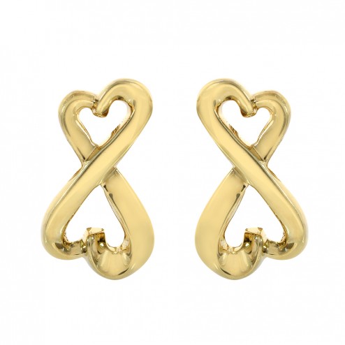 Tiffany & Co. Paloma Picasso Double Loving Hearts Earrings 18K Yellow Gold 
