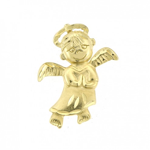 Cupid Angel Pendant 14K Yellow Gold  