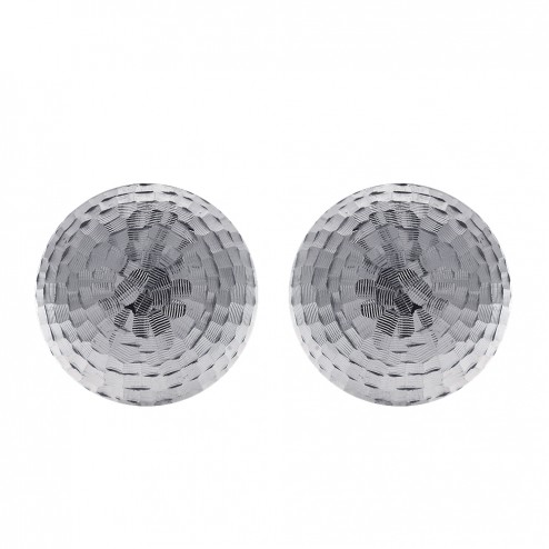 14K White Gold Button Earrings made in Italy
