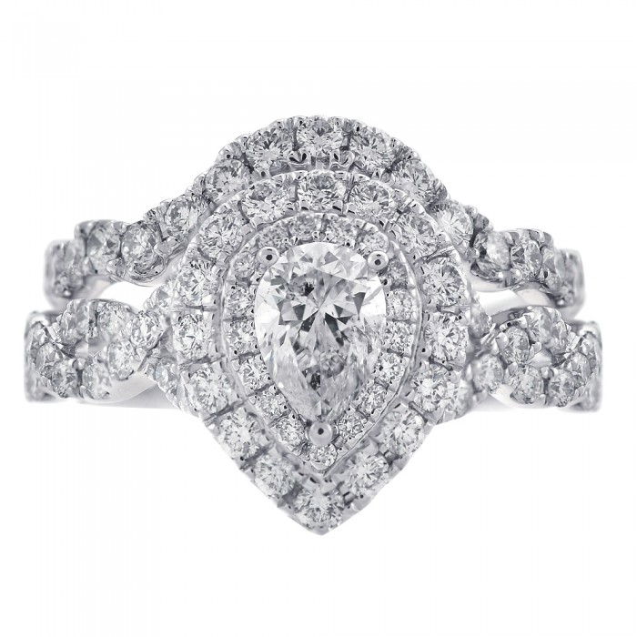 1.85 Neil Lane Pear Diamond Engagement Bridal Wedding Set