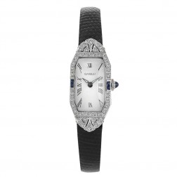 Vintage Gianello with Diamonds and Sapphires on Bezel Platinum Ladies Watch