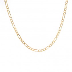 14K Yellow Gold Figaro Link 25.5 Inch Chain 11.1 Grams 