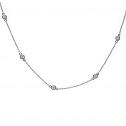 0.90 Carat Round Diamonds By The Yard Necklace In 14K White Gold