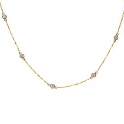 0.45 Carat Round Diamonds By The Yard Necklace In 14K Yellow Gold