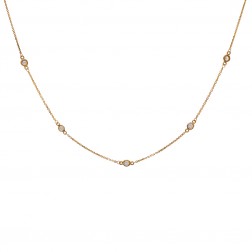 0.50 Carat Round Diamonds by the Yard Necklace 14K Rose Gold