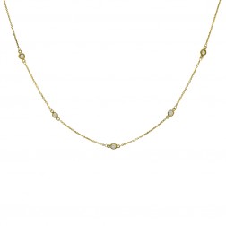 0.50 Carat Round Diamonds by the Yard Necklace 14K Yellow Gold