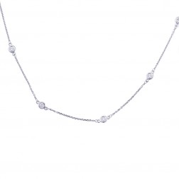 1.75 Carat Round Diamonds by the Yard Necklace 14K White Gold 