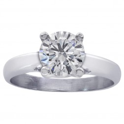 1.02 Carat GIA Certified Round Diamond Engagement Lucida Style Ring Platinum