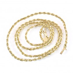 14K Yellow Gold 24 Inch Rope Chain 13.6 Grams 