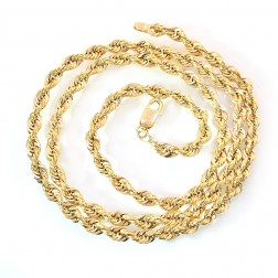 14K Yellow Gold 20 Inch Rope Chain 6.9 Grams 
