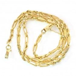 14K Yellow Gold Rope Figaro 18 Inch Chain 15.9 Grams 
