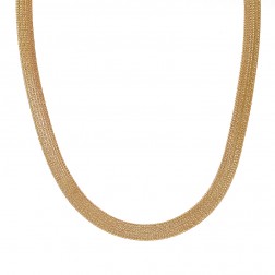 14K Yellow Gold Mesh Omega 17 Inch Necklace 18.3 Grams 