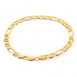 5.9mm 14K Yellow Gold Figarucci Link Chain Bracelet Italy