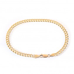 4.6 mm 14k Yellow Gold Cuban Link Curb Chain Bracelet Italy