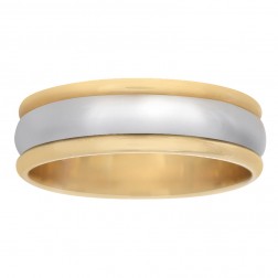 7.3mm 14K Two Tone Gold Men's Wedding Band