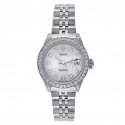 Rolex Ladies Datejust 26 Stainless Steel Watch Custom Diamond Bezel Jubilee Dial 179174