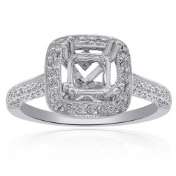 0.45 Carat Diamond Engagement Ring 18K White Gold Setting