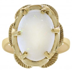 3.00 Carat Opal Vintage Ring 14K Yellow Gold