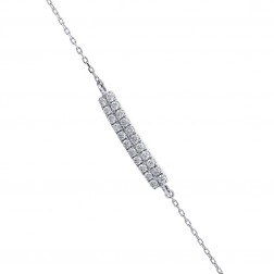 0.37 Carat Diamond Cable Link Chain Bracelet 14K White Gold 