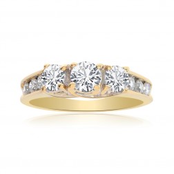0.90 Carat Round Cut Diamond Engagement Ring 14K Yellow Gold
