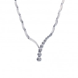 0.50 Carat Diamond Drop Necklace 14K White Gold 