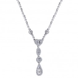 1.15 Carat Diamond Drop Necklace 14K White Gold