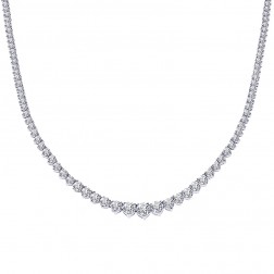 12.25 Carat Diamond Women Necklace 14K White Gold 