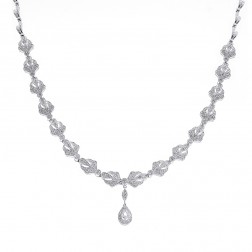 2.75 Carat Diamond Drop Necklace 14K White Gold