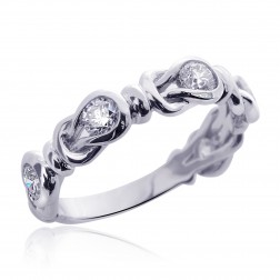 0.75 Carat Round Brilliant Cut Diamond Infinity Love Knot Wedding Ring 14K White Gold