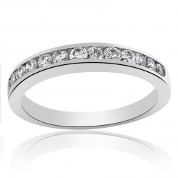 0.55 Carat Round Brilliant Cut Diamond Wedding Ring 14K White Gold 
