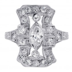 0.72 Carat Diamond Vintage Ladies Ring Platinum