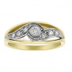 0.27 Carat Diamond Vintage Ladies Ring 14K Yellow Gold