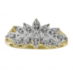 Diamond Accent Vintage Ladies Ring 10K Yellow Gold