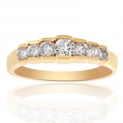 0.55 Carat Diamond Wedding Band 14K Yellow Gold Ring
