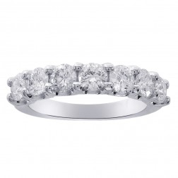  1.50 Carat Ladies 7 Stone Diamond Wedding Anniversary Band Ring 14K White Gold 