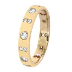 0.55 Carat Diamond Wedding Band Ring 14K Yellow Gold