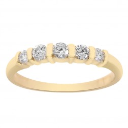 0.29 Carat Diamond Wedding Band 14K Yellow Gold Ring