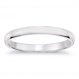 3.3mm 14K White Gold Comfort Fit Mens Band Ring