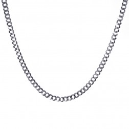 14K White Gold Curb Link 20 Inch Chain 16.1 Grams 