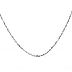 14K White Gold Box Link Chain Necklace 24" 4.7 Grams 1mm