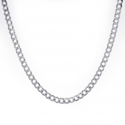 14K White Gold Curb Link 20 Inch Chain 4.8 Grams
