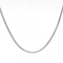 Mens 10K White Gold 17" inches Hollow Franco Link Necklace Chain 14.2 grams
