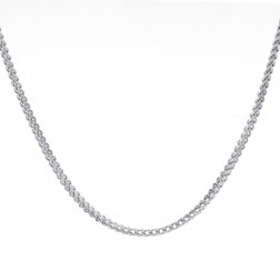 Mens 10K White Gold 34" inches Franco Link Necklace Chain 14.8 grams