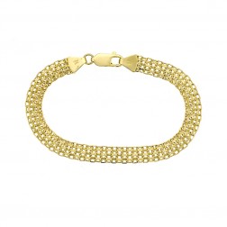 8.0mm Ladies14K Yellow Gold Mesh Link Bracelet Italy