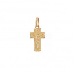 14K Yellow Gold Simple Crucifix Pendant