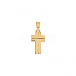 14K Yellow Gold Simple Cross Pendant