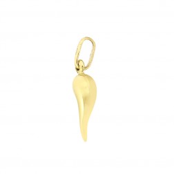 14K Yellow Gold Italian Horn 3D Lucky Pendant 0.5gr
