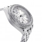 Breitling Chronomat Evolution Stainless Steel Watch with 6.50 Carat Custom Bezel A13356